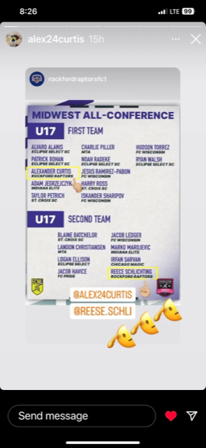 AlexCurGK2024's tweet photo. I am honored to announce a final recoginition from my ECNL Season.  Thank you to all my coaches and teammates
@RRaptorsfc
@Raptors0405B
@SCNSOCCER https://t.co/y1S4qnI3pB