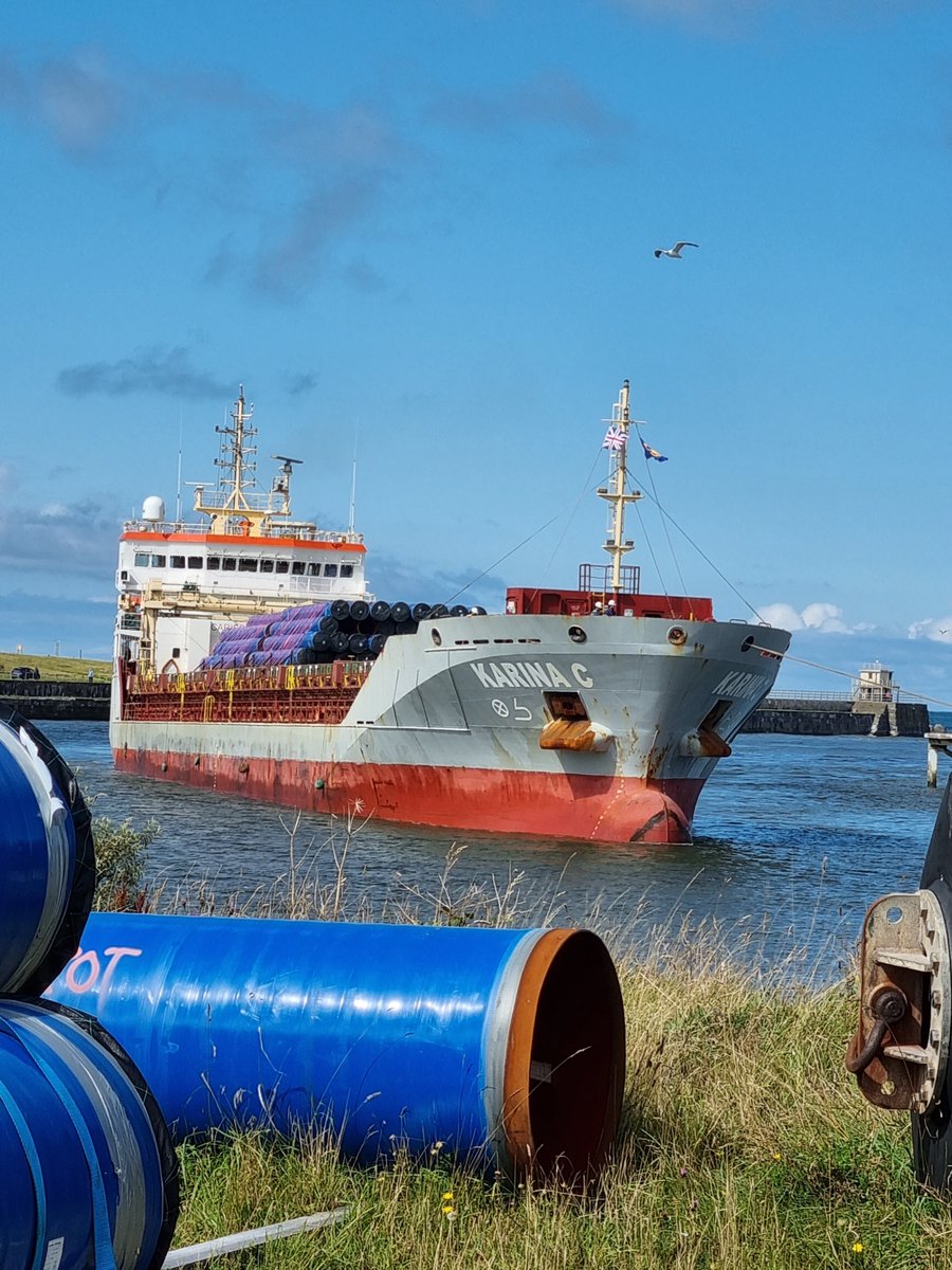 Under the guidance of the Port's MT 'Derwent', MV Karina C made it's way into Port. 
Photos taken by the Port's Marine Section. 
#photooftheday #workington #shipping #vessels