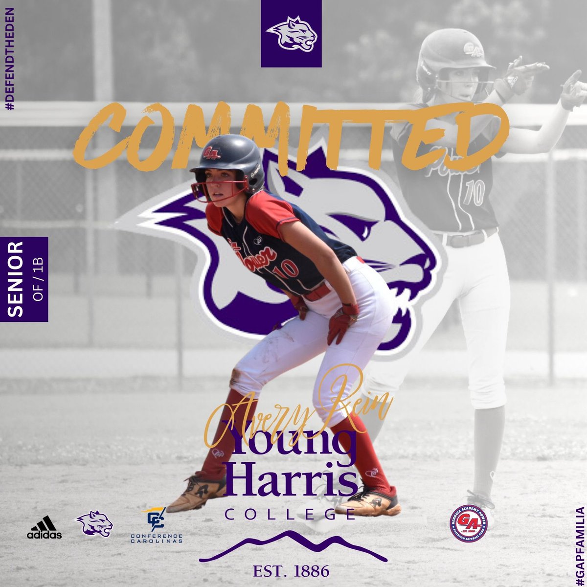 AveryRein10's tweet photo. I am beyond blessed to announce my commitment to Young Harris College! Thank you to my coaches, teammates, and family for the constant love and support. And thank you to @JessieHomesley for this opportunity. Let’s get to work and #defendtheden 💜💜💜
@gapowerholland @YHC_Softball https://t.co/lZCbyygxk8