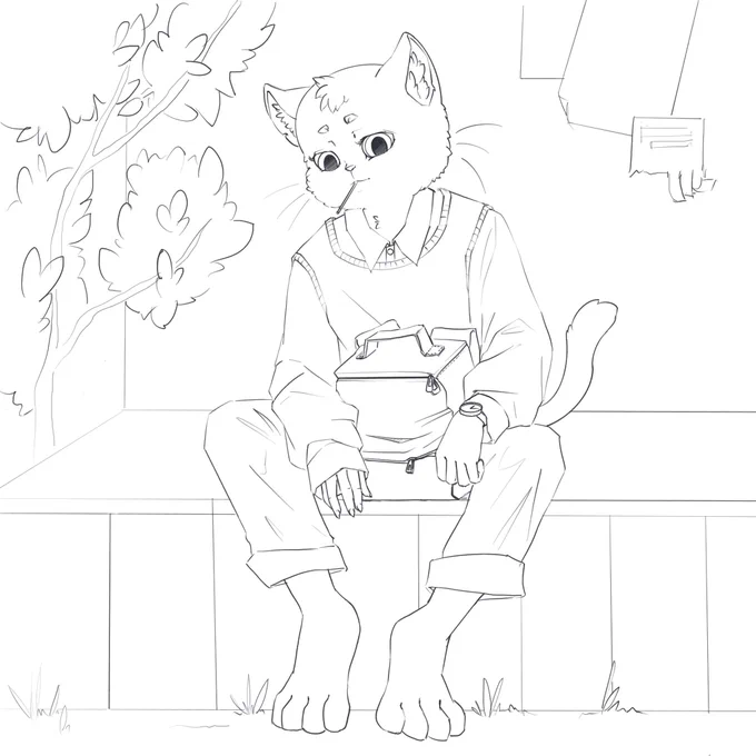 Here's the sketch of Isaac waiting the train to the St. Maria Village 🐱🏞️

#art #furry #furryart #sketch #sketchart #gamedesign #visualnovel #gamedev  #ゲーム開発 #ゲーム制作 #インディーゲーム #인디게임 