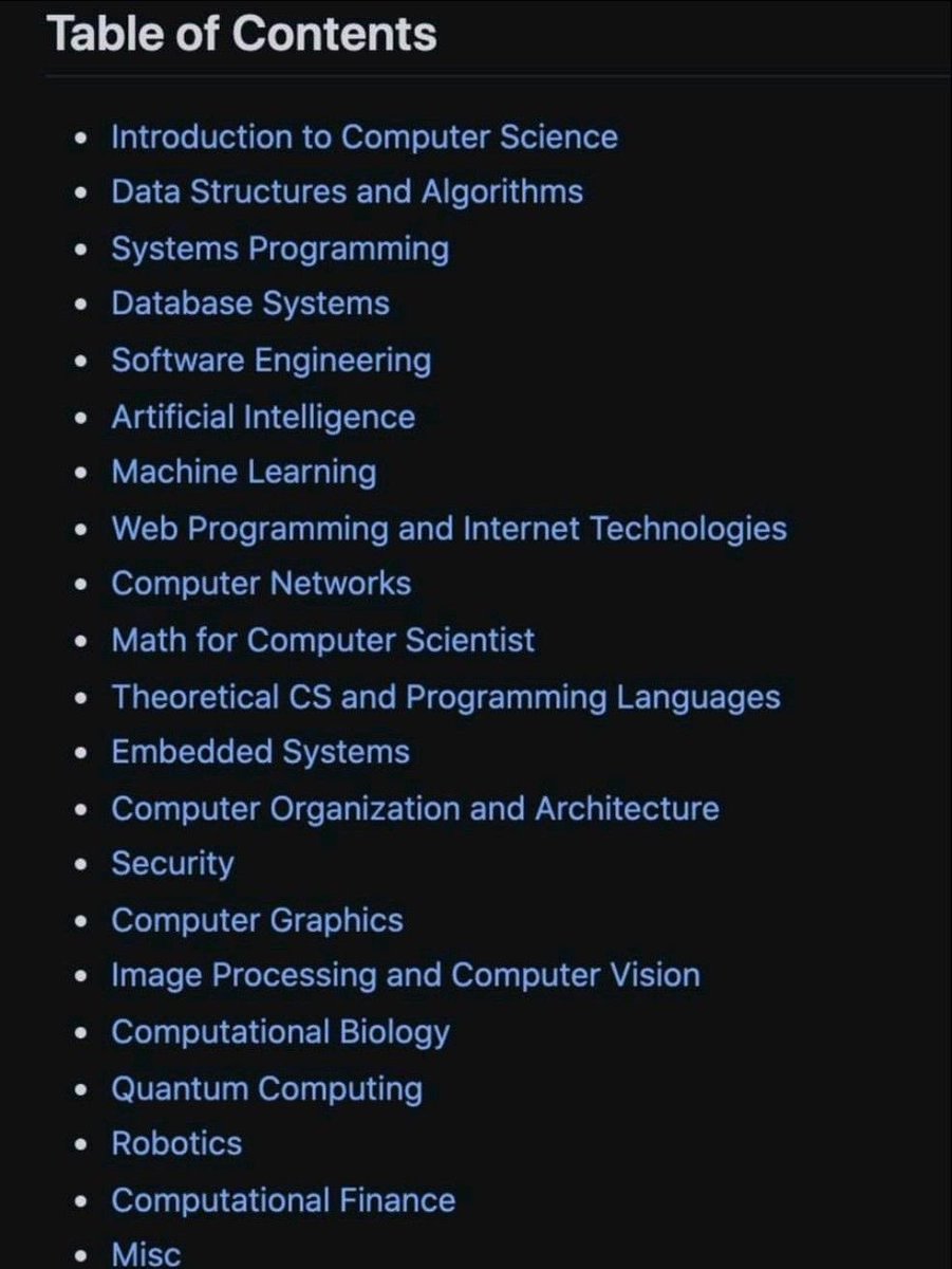 KirkDBorne's tweet photo. 800 free #ComputerScience classes you can take online right now, most have video lectures: https://t.co/gI4ckSeVeP
—
#BigData #DataScience #AI #ArtificialIntelligence #MachineLearning #DeepLearning #ComputerVision #Robotics #QuantumComputing #WebDevelopment #Databases #Algorithms https://t.co/2MEctTKrUC