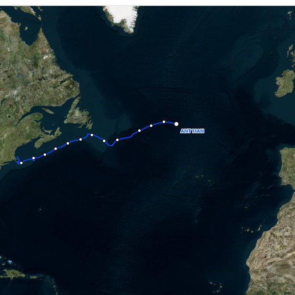 Great #shearwater #Antman is off! Our 1st tagged #bird to start crossing the Atlantic, almost to the mid-Atlantic Ridge. #trackseabirds #seabirds #research #birdwatching #birding #birds #BirdsOfTwitter #scicomm