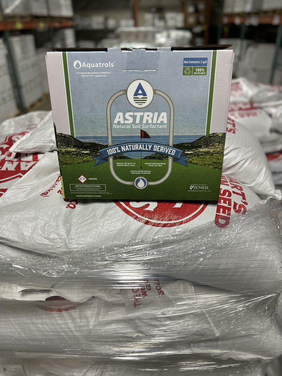 On the shelves and ready to go out the door! 100% Naturally Derived, Biodegradeable Soil Surfactant. @Aquatrols @ScottRamzay @HartsTurfPro