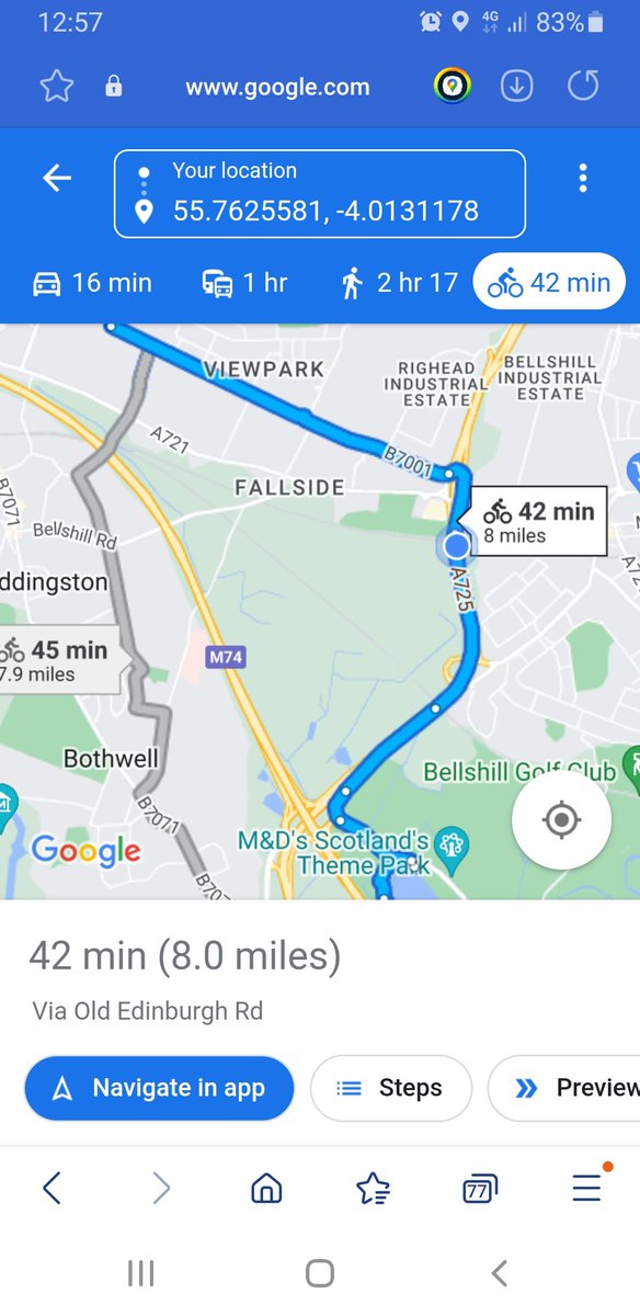 cristhinkslinks's tweet photo. @googlemaps the A725 is not cycleable ya feckin liability!! https://t.co/NYyUgoNY2t