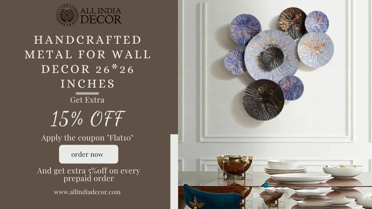 AllIndiaDecor's tweet photo. Turning Metal into Art: Elevating Spaces with Handcrafted Wall Decor. Discover the Beauty of 26x26 inches ✨
#Allindiadecor #MetalMasterpiece #ArtfulElegance #HandcraftedInches #WallDecorWonders #MetallicCharm #HomeArtistry #CraftedElegance #ArtisanMetal https://t.co/npFBPIOc48