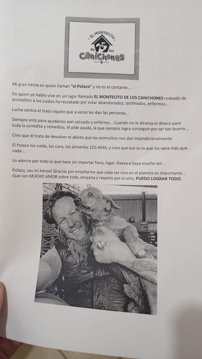 Cuando hablamos de héroes en la semana San Martiniana, los Niños del Jardín Shishilo debían traer fotos e historias de personas que consideran heros y trajeron la tuya Polaco 
Que enorme alegría !!!
Felicidades Polaco