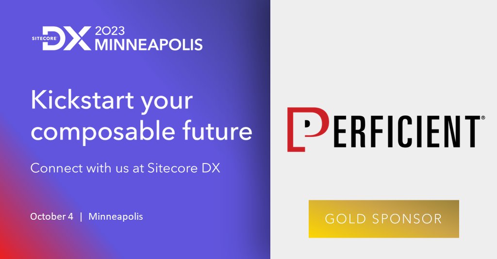 We’re proud to announce we’re sponsoring Sitecore’s event of the year in Minneapolis! Registration is free to join us on October 4 to connect and learn how to accelerate your journey to a composable digital experience platform. #SitecoreDX