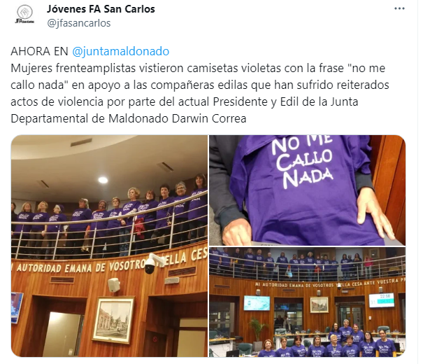 🔴Darwin Correa, presidente de la Junta de Maldonado.

👉Sentenciado por manejar borracho
👉Sentenciado por golpear a un colega
👉Suspendido por OFI, amenazas a juez

👉Ahora la violencia es contra edilas del <a href="/FAMaldonado_/">Frente Amplio Maldonado</a>