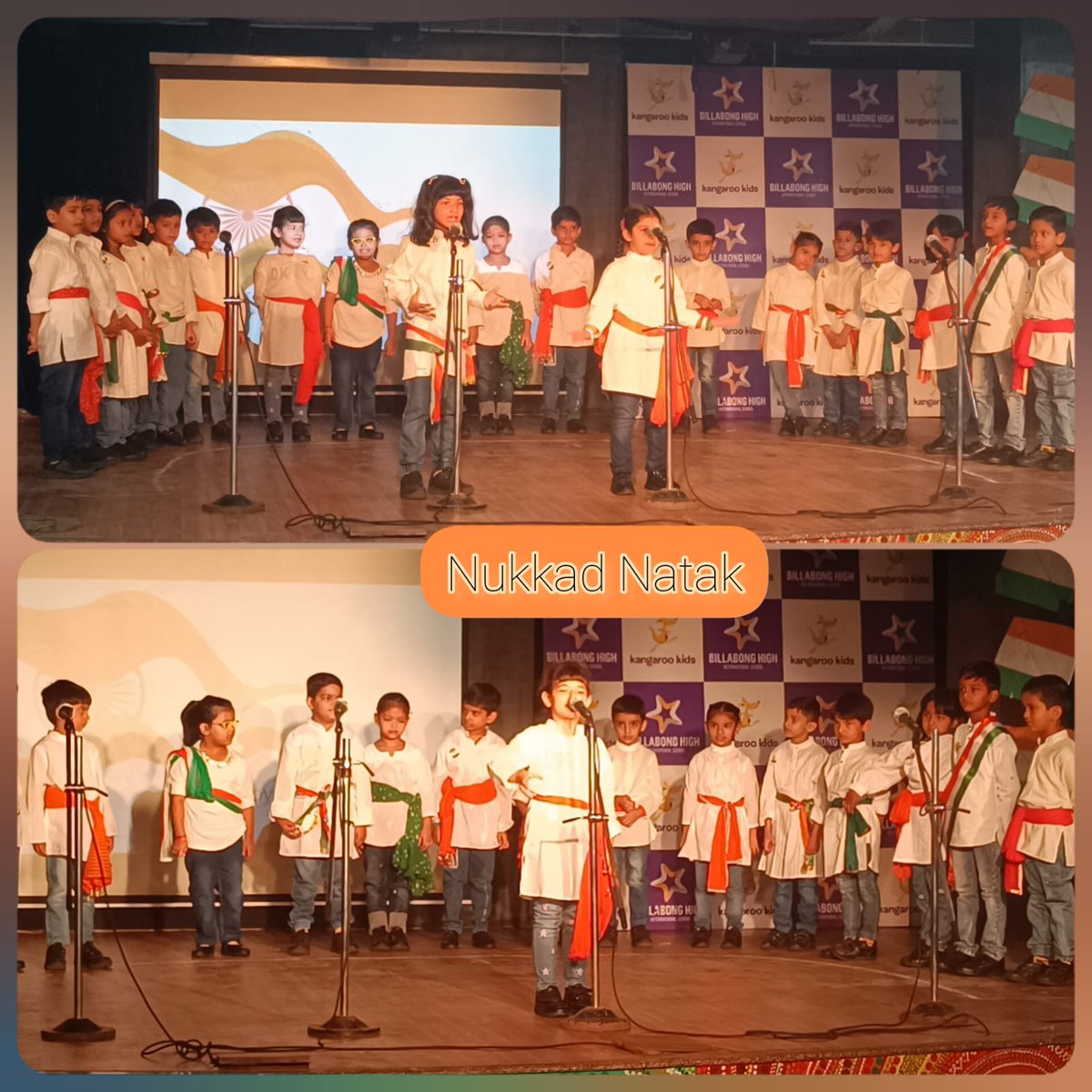 BillabongNoida's tweet photo. Learners of grade 1 &amp; 2 celebrated Independence Day with great zeal, enthusiasm &amp;  patriotism and spread the message through Nukkad Natak and dance performances that it is a call to action for all Indians to put the nation first, regardless of their individual differences. https://t.co/ozleBncuAz