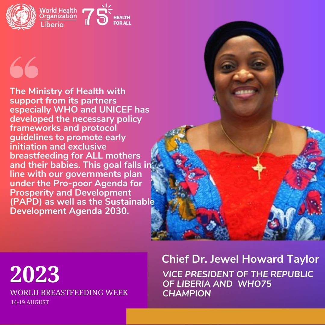 Through collaborative efforts, we can create an environment where breastfeeding at work truly works, benefiting families, employers, & society as a whole.
Breastfeeding week campaign 🇱🇷,14-19 Aug 2023
#ProtectBreastfeeding
#vicepresidentofliberia
#who75champion
#HealthForAll