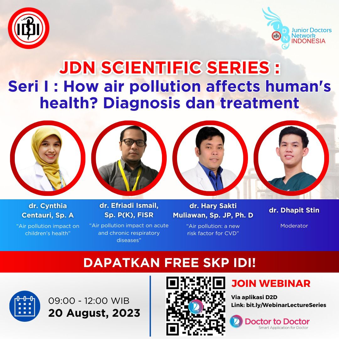 JDN_IDIofficial's tweet photo. JDN Indonesia berkolaborasi dengan D2D. 
Yuk bergabung dengan acara:
Webinar -  Seri I : How air pollution affects human's health? 
Diagnosis and treatment 
📅 Minggu, 20 Agustus 2023 
⏰ 09:00 - 12:00 WIB.  
 
Baca lengkap pada utas twit selanjutnya... https://t.co/tKHWE2ZXTH
