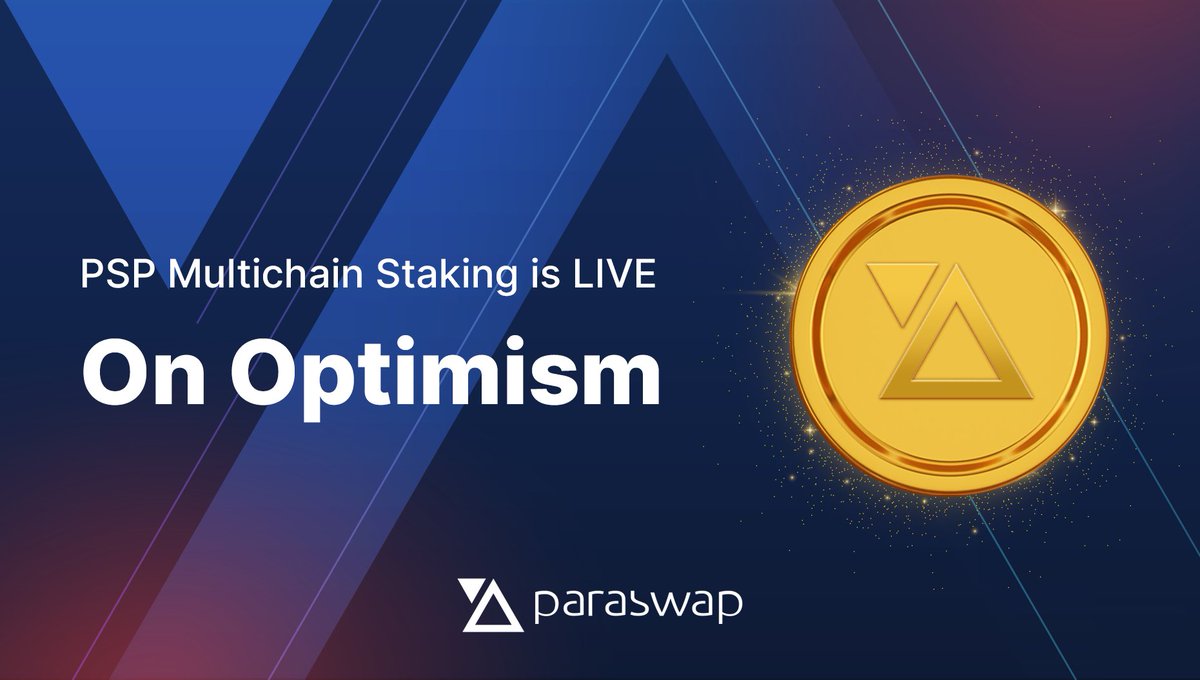 $PSP staking is now LIVE on Optimism  🔴 🚀

The world of Social Escrow is now multichain: experience staking with reduced gas fees, earn a share of protocol fees and Gas Refunds ✨

Try it now ➡️ app.paraswap.io/#/earn/hybrid?…

Read below to join <a href="/layer3xyz/">Layer3</a> Release Quest 🎁
