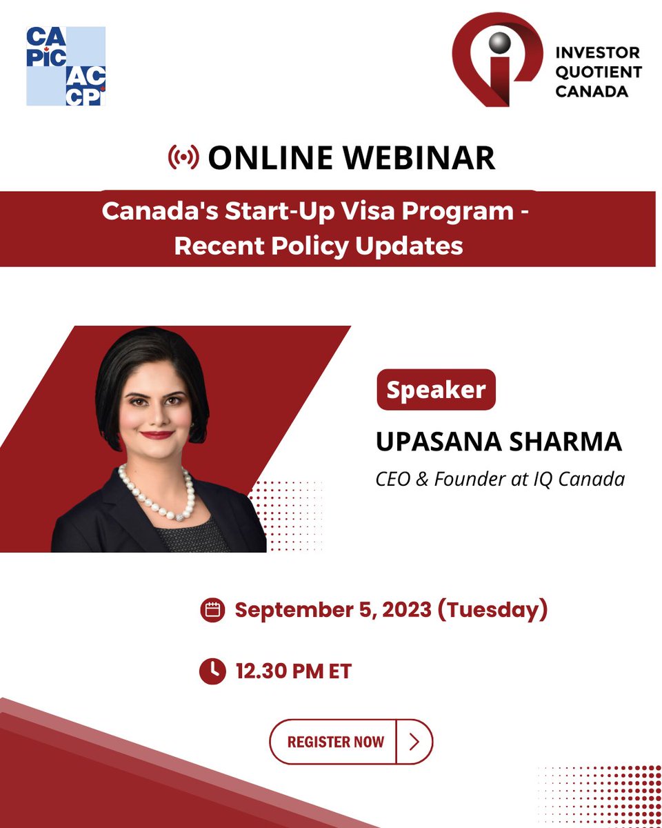 💥 Discover the power of Canada's revamped Startup Visa (SUV) program that's reshaping the future of #innovation and #entrepreneurship in Canada.

Join us for the CAPIC-ACCPI #webinar on Canada's Startup Visa Program – Recent Policy Updates. 

Read More.