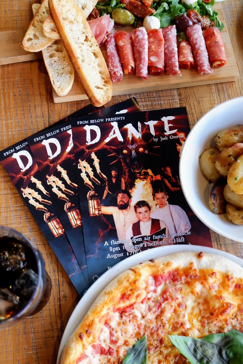 Fancy a bite? Bert's Pizzeria and Gelato at @stageatthedock @FruitMarketHull have a great deal this week - show them your Dante ticket and get 20% off your food 🍕🔥 Get your tickets to avoid missing out: dantehull.eventbrite.co.uk #visithull #mealandashow #firecircus #dantehull