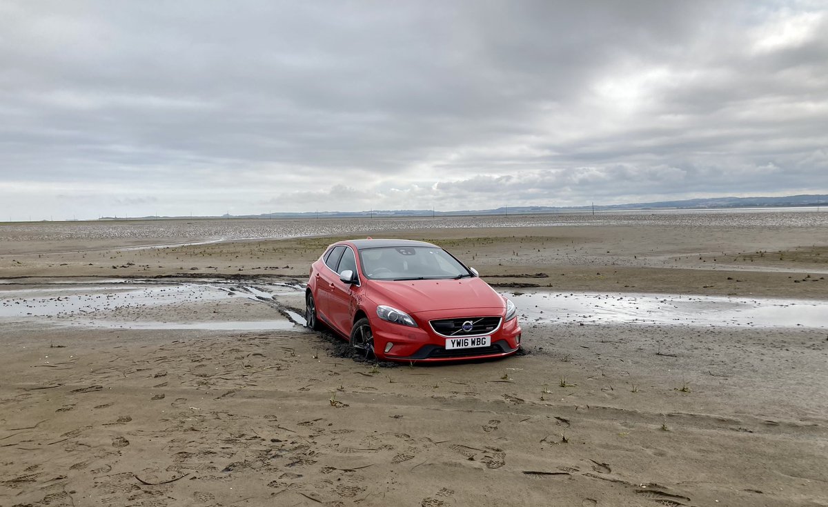colinrhardy's tweet photo. Driving on the Sand at Holy Island 
What could possibly go wrong 😱 https://t.co/d8s1dnoRqQ