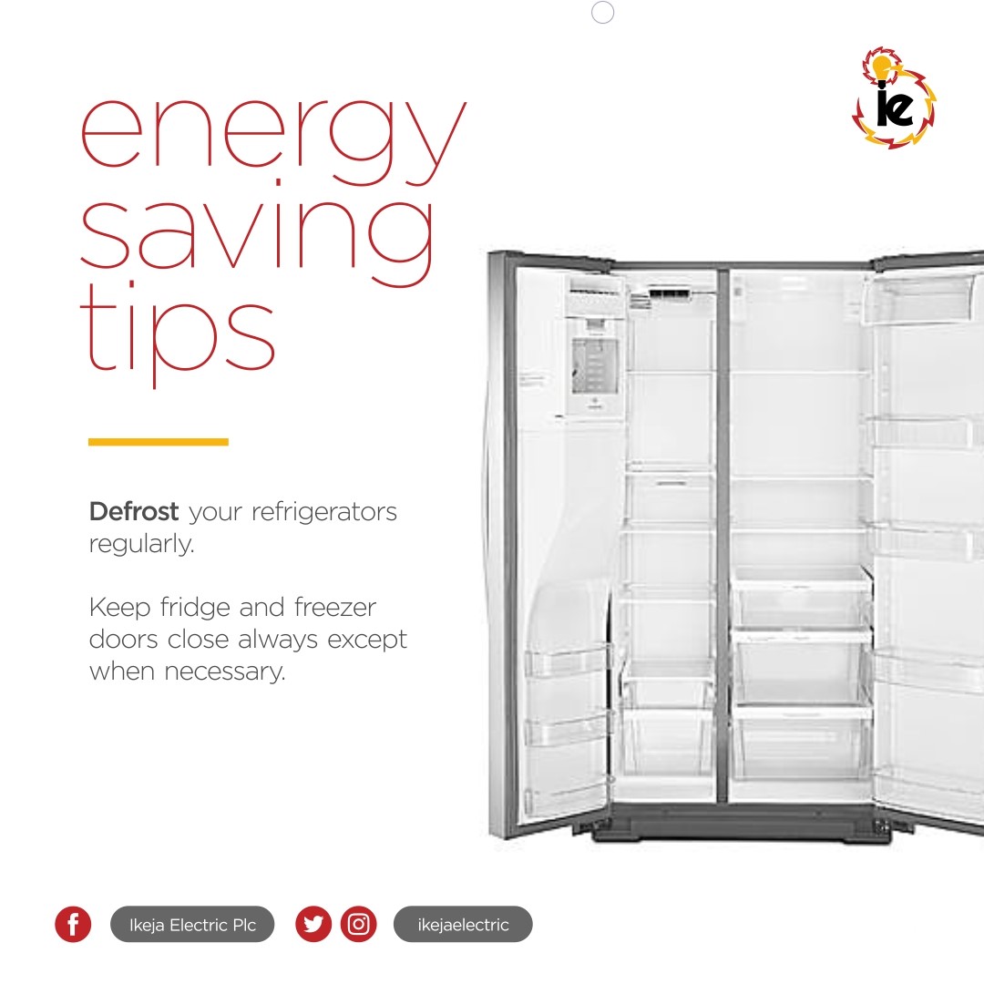 IkejaElectric's tweet photo. Remember to close your fridge and freezer doors except when you need to access them. 

#IECares 
#Sustainability 
#EnergySavingTips https://t.co/o45XgeDimZ