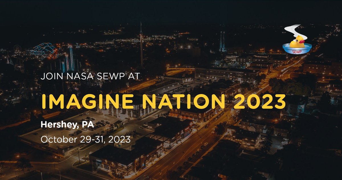 Start planning now to join SEWP at ELC Imagine Nation 2023 in Hershey, PA, Oct. 29-31!

Registration: web.cvent.com/event/4949d465…

#NASASEWP #ImagineNation #ELC2