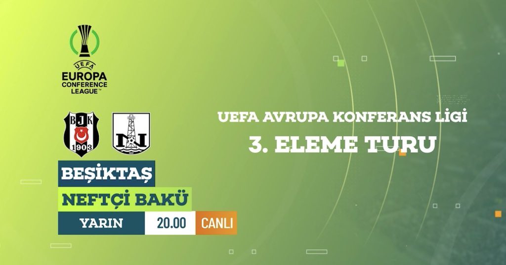 Beşiktaş - Neftçi Bakü karşılaşması canlı olarak TRT Spor'dan yayınlanacak.
