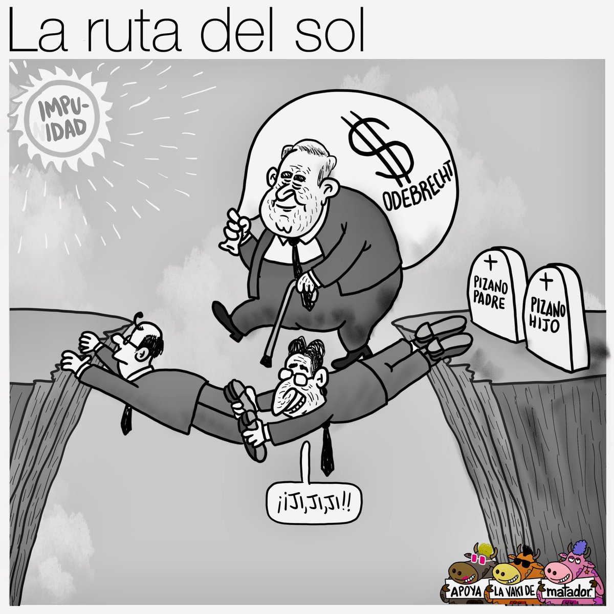 XPost1A's tweet photo. Tremenda caricatura de los vagabundos sinvergüenzas de Francisco Barbosa, Nestor Humberto Martínez y Sarmiento Angulo. https://t.co/SxmWmGQaXl