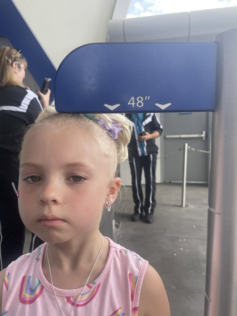 DisAfterDarkPod's tweet photo. Turned away from #Tron for passing 4 height tests but the last height test there was daylight!  We suggest they test their measuring stick at boarding @WaltDisneyWorld @WDWGuestService email has been sent #WDW #Fail https://t.co/dneUnkB3Pw