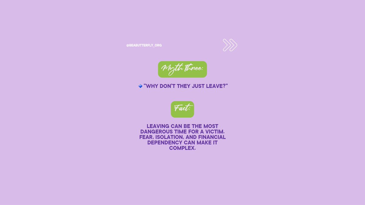 BeaButterflyOrg's tweet photo. 🚫 Silence perpetuates myths. Speaking up breaks them.  PART 1

Let's shatter the misconceptions about domestic violence, fostering empathy and understanding. Together, we can rewrite the narrative. 🦋💬 #BreakTheMyths #EndDV #BeAButterfly https://t.co/Vvsb4v8ZLo