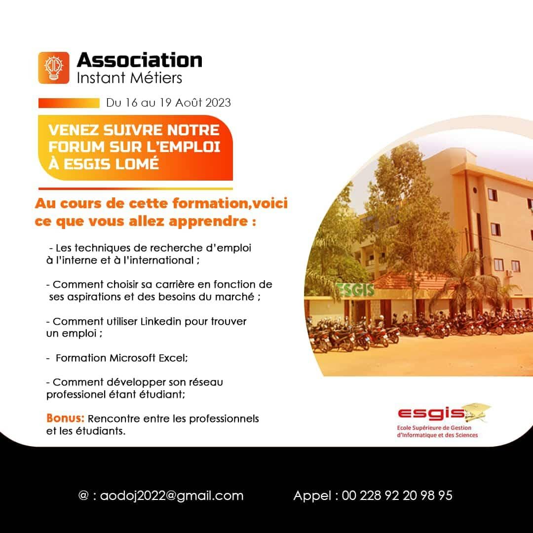 BONJOUR LA COMMUNAUTÉ
Pour tout ceux qui sont au Togo précisément à Lomé, INSTANT MÉTIERS sera sur les lieux du 16 au 19 août.
#TT228 #Togo #Emploi #formation

Inscription pour plus d'informations 👇
docs.google.com/forms/d/e/1FAI…