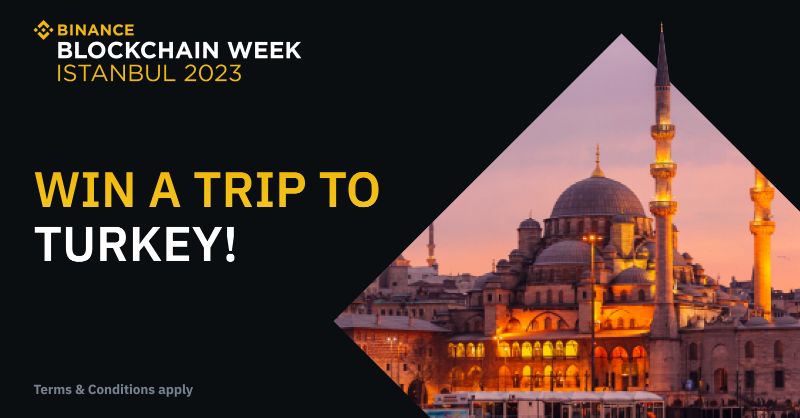 binance's tweet photo. Win a free trip to Turkey! 🇹🇷

We're giving 5 of you the chance to join us at #BinanceBlockchainWeek in Istanbul, with entry, travel and accommodation paid for.

Here's how to win:
🔸 Retweet
🔸 Follow @Binance
🔸 Reply with why you want to attend using #BinanceBlockchainWeek