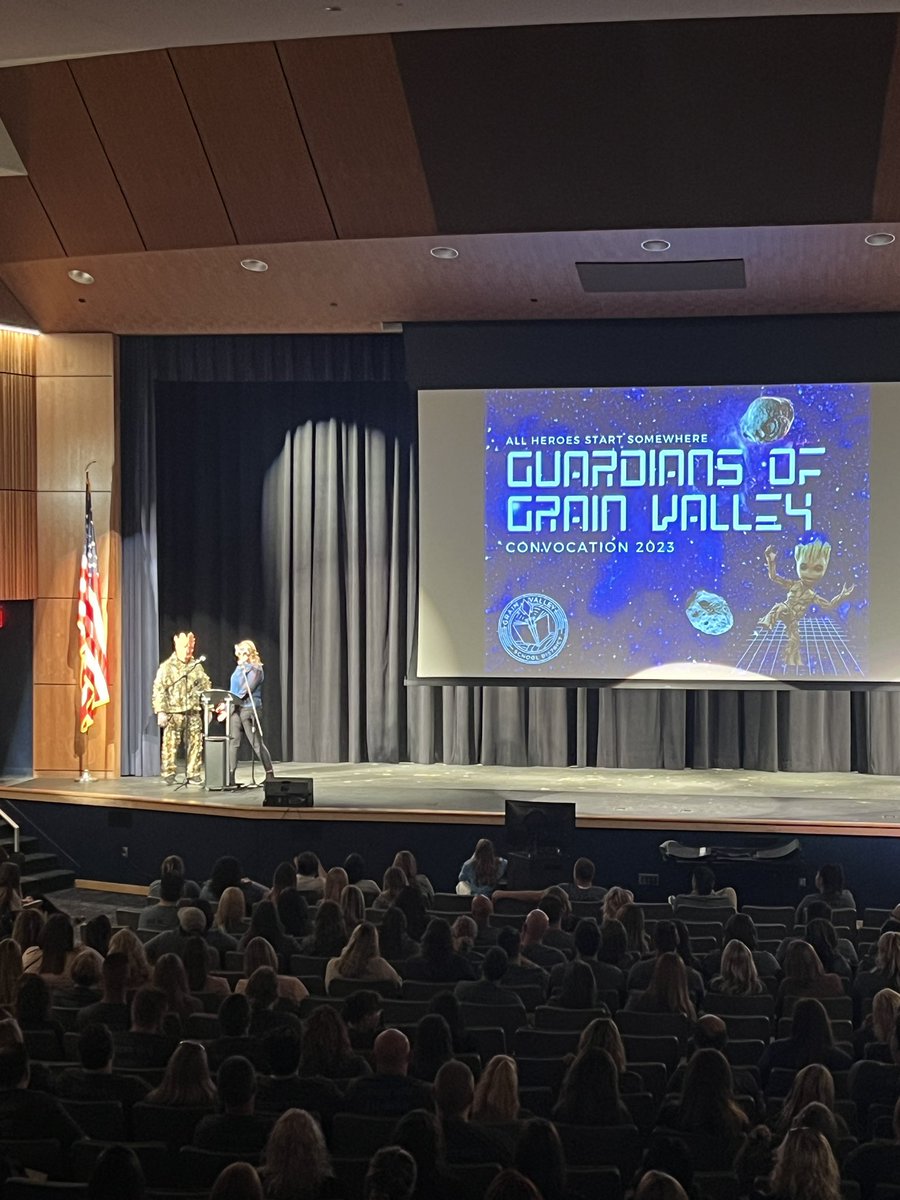 aharrison_teach's tweet photo. Yesterday we welcomed back the “Guardians of Grain Vallley” to kick off the 2023-2024 school year! We’re excited for a great year ahead! #GVEaglePD https://t.co/ocdzZGM4VQ