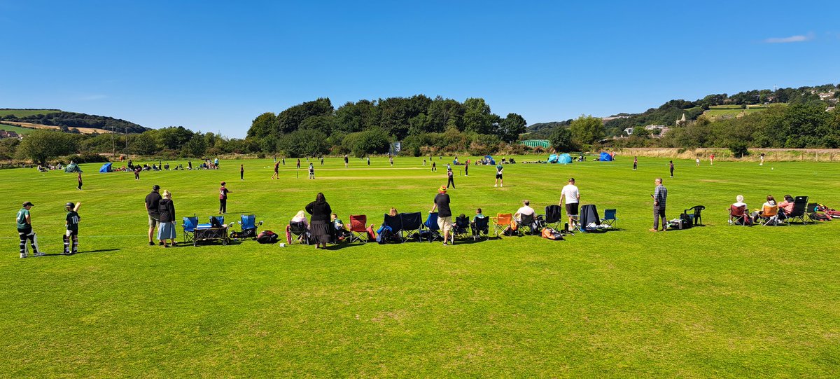 It's all happening @AberSport @AberCC for the #aberfest2023 boys U10s ...those skies !! My first time here and the standards are hugely impressive.  Not just the technical skills but game awareness...Well done coaches ...and I got the train @RheidolRailway @CricketWales