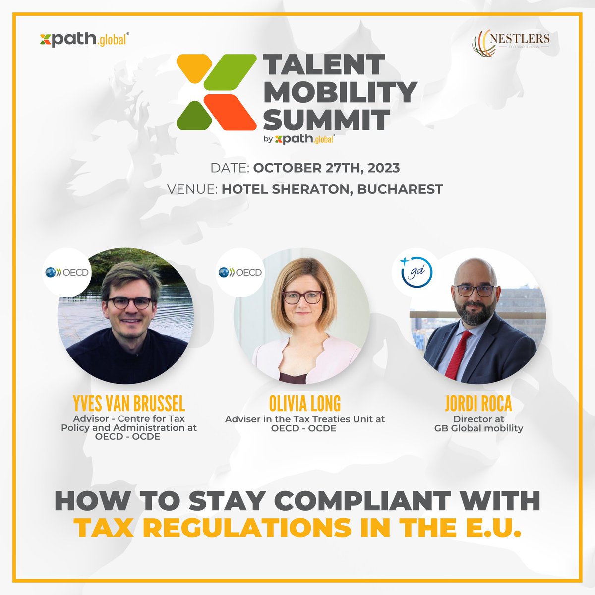 xpath_global's tweet photo. 🎙️ Speakers from @OECD and @GDGlobalMob  will shed light on the evolving tax landscape in our increasingly digitalized world.

If you can not make it in person, register here for key takeaways: https://t.co/253PZuTH3U

#europe #taxation #Compliance #TMS2023 #xpathglobal https://t.co/nNvpjLLiNZ