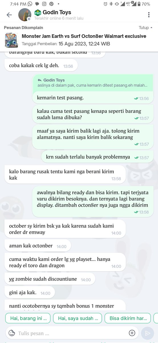 AdityaDido's tweet photo. @TokopediaCare @tokopedia Tapi seller sama sekali tidak bilang bahwa itu adalah baramg display. Sama sekali tidak ada konfirmasi ke saya apakah saya terima barang yang di beli adalah ex-Display https://t.co/d2s4IegtDH