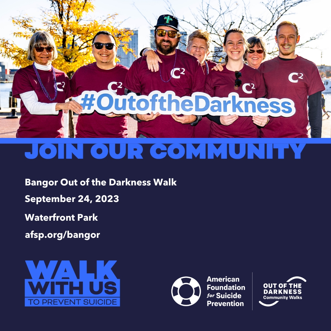 We are trying something new - #CommunityWednesday.  Each week we will share an event happening at area non-profits. This week, find out about the activities happening around the Bangor #OutoftheDarkness Walk.