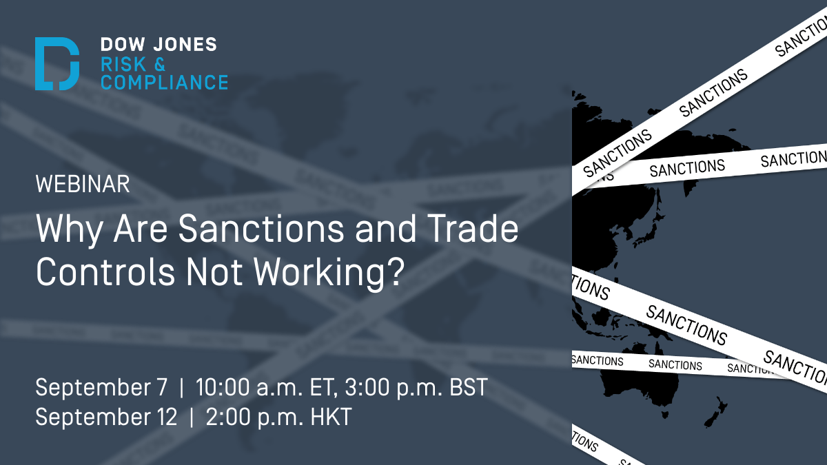 Dow Jones Risk & Compliance (@djcompliance) on Twitter photo Join <a href="/gavinjp/">gavin proudley</a> of Dow Jones Risk & Compliance and other esteemed guests from <a href="/WSJ/">The Wall Street Journal</a>, <a href="/AtlasCopcoGroup/">Atlas Copco Group</a> and <a href="/RUSI_org/">RUSI</a>, where they will discuss how #Russia may be evading international #sanctions and controls. Register now:
bit.ly/3scJ0NX
#riskmanagement Join <a href="/gavinjp/">gavin proudley</a> of Dow Jones Risk & Compliance and other esteemed guests from <a href="/WSJ/">The Wall Street Journal</a>, <a href="/AtlasCopcoGroup/">Atlas Copco Group</a> and <a href="/RUSI_org/">RUSI</a>, where they will discuss how #Russia may be evading international #sanctions and controls. Register now:
bit.ly/3scJ0NX
#riskmanagement
