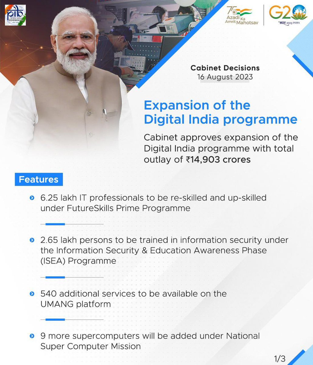 AshwiniVaishnaw's tweet photo. PM @narendramodi Ji’s Digital India programme is democratising technology. 

#CabinetDecision https://t.co/q2rmFlakxV