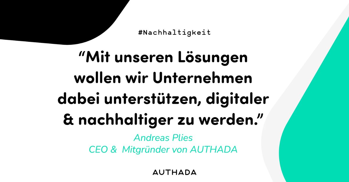 Wie #nachhaltig ist Ihr Unternehmen? 🌳 
Mit unseren Lösungen wollen wir dazu beitragen, Unternehmen nachhaltiger aufzustellen. 💡 Durch den Einsatz sparen Sie Papier, schonen Ressourcen und sparen #CO2 durch den Verzicht auf Post-, Transport- &amp; Fahrtwege. authada.de/nachhaltigkeit/