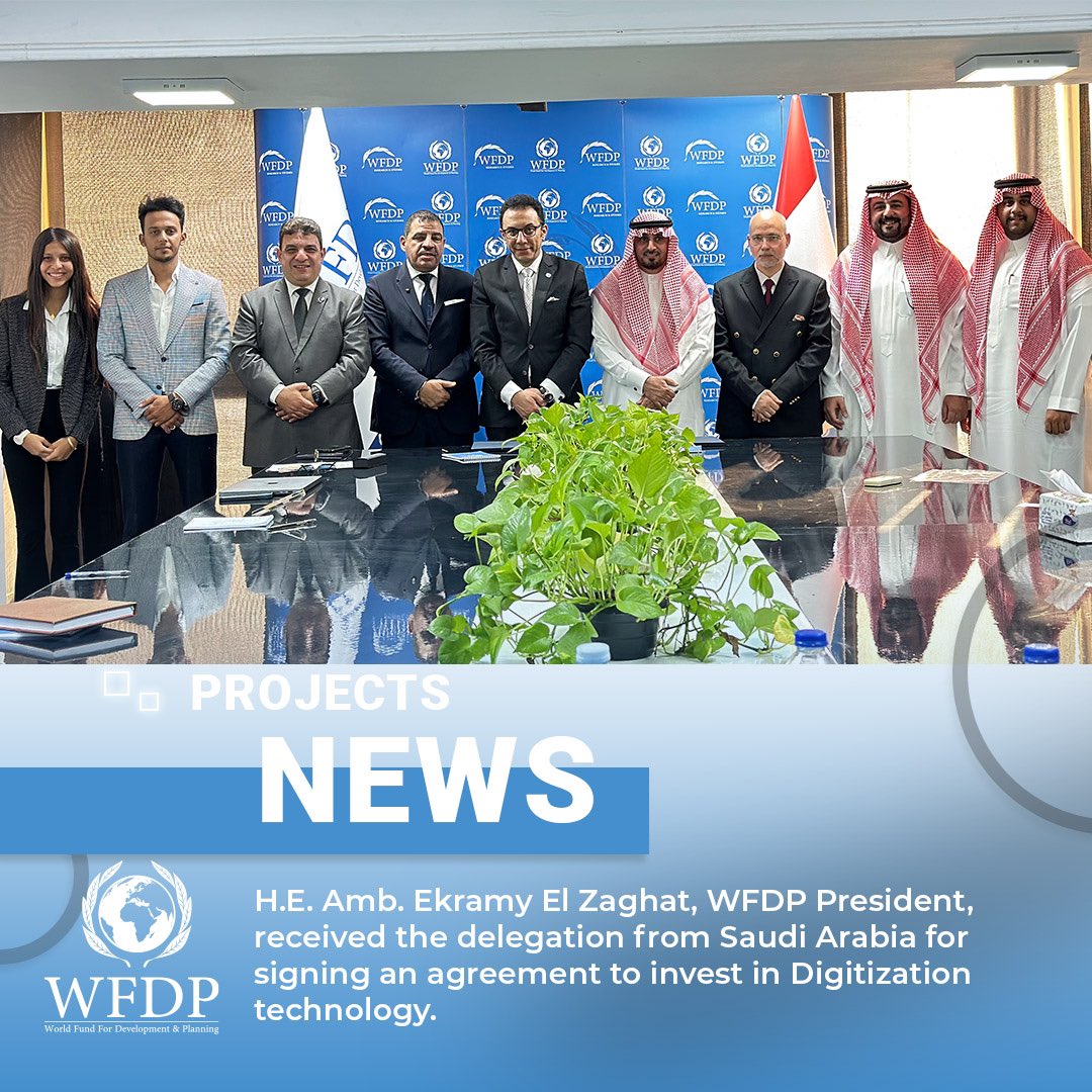 Amb.<a href="/Ekramy_Elzaghat/">Ekramy El Zaghat</a> , received the delegation from Saudi Arabia headed by Mr. Abdulaziz Alomir for signing an agreement to invest in Digitization technology, in the meeting they discuss the Mutual opportunities for cooperation between #Saudi_Arabia investors &amp; #African countries
