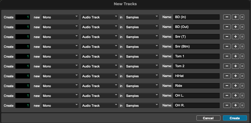 delmixedit's tweet photo. A Pro Tools hack for setting up tracks in a recording session is instead of creating X number of a type of track create one at a time and name them. #audioengineer #trackingengineer #recording https://t.co/8hT2vugDmI