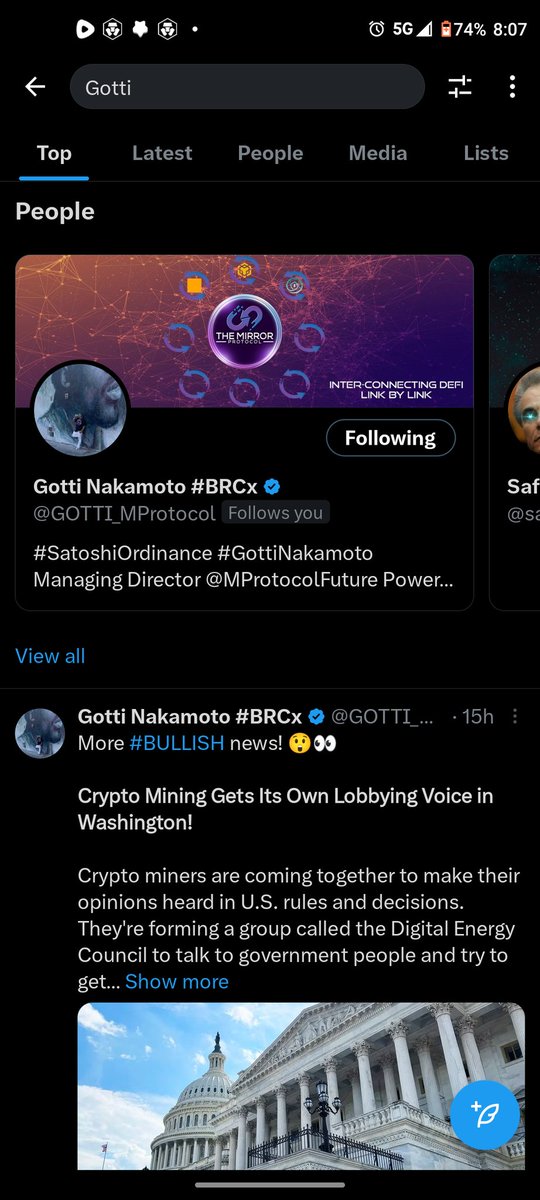 BTC_Ranch's tweet photo. Happened to catch @GOTTI_MProtocol , himself trending. ๐๐
#BBTF
#TheMProtocol https://t.co/Jli6XpwfIL