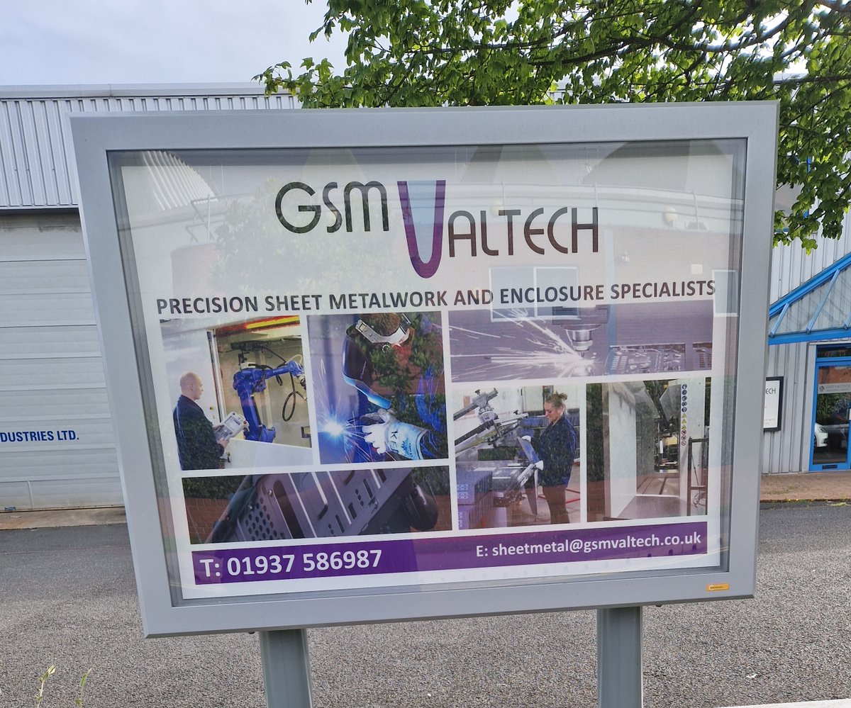 GSMValtechltd's tweet photo. New signage has been put up outside the front of the factory! #advertisement #signage #brandidentity #thisiswhatwedo #manufacturing #sheetmetal #sheetmetalfab #sheetmetalworker #yorkshire #godsowncountry https://t.co/Pm0Ex4RMVA