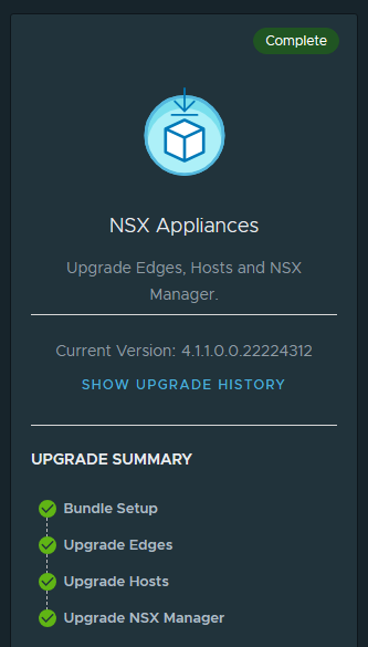 One out of five labs upgraded to @VMwareNSX 4.1.1, which was released yesterday. Lots of new features and goodness in this release. For more details, see docs.vmware.com/en/VMware-NSX/… 
#VMwareNSX #RunNSX #vExpert #vExpertNSX #vExpertPRO