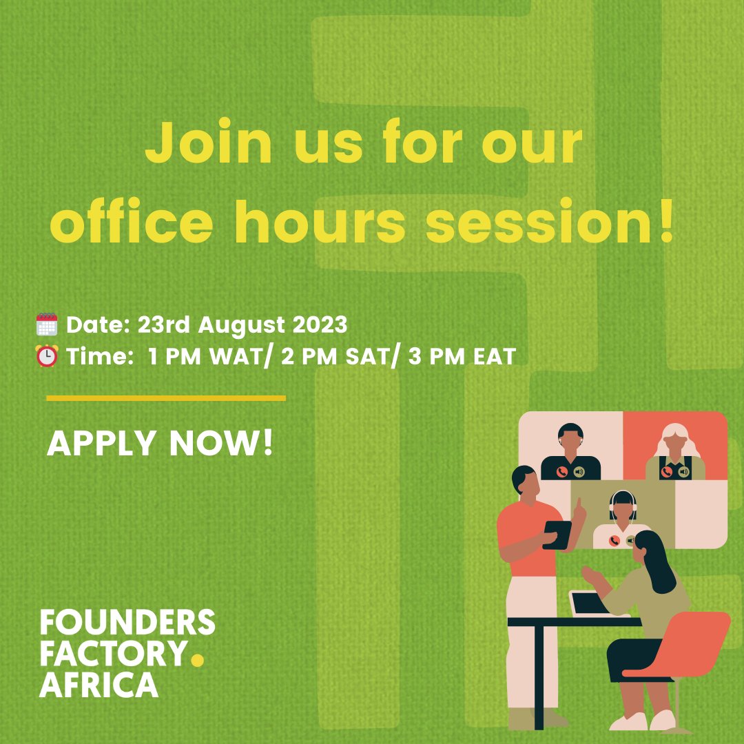 FFA Office Hours 🔗

🚀 Founders with an African-focused product, in the Pre-seed to Pre-series A stage, join us for this session where our Head of Product, <a href="/andyRoidO/">Andy Obuoforibo</a> will be talking through some best practice approaches to build your product: ✅ bit.ly/457WTvn ⬅️
