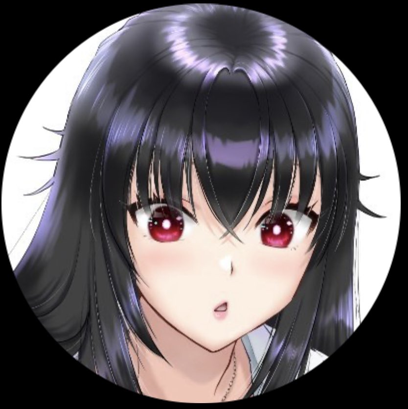 1girl black hair solo red eyes looking at viewer portrait long hair  illustration images