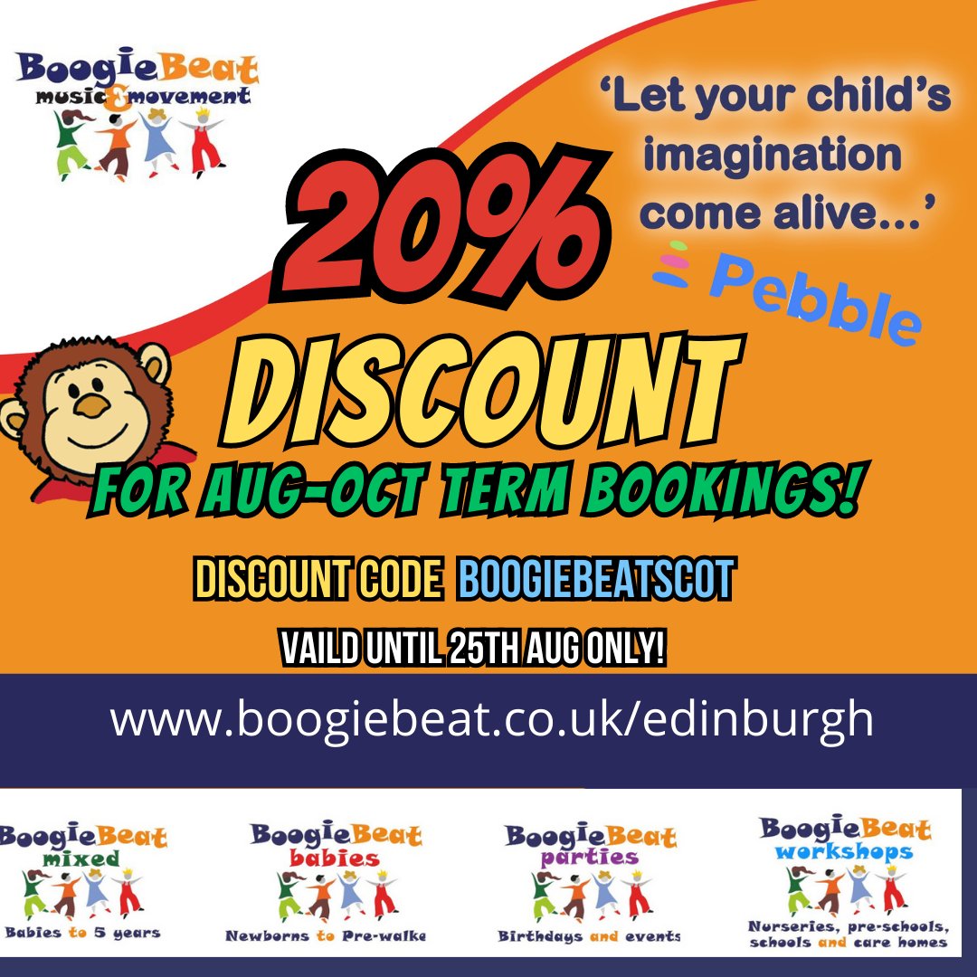 @boogiebeatcouk Oh yes and we are ready for a fantastic term. Our first nursery starts back on Friday with classes starting next week! If you have not booked using the discount code you only have a few days left to take advantage.