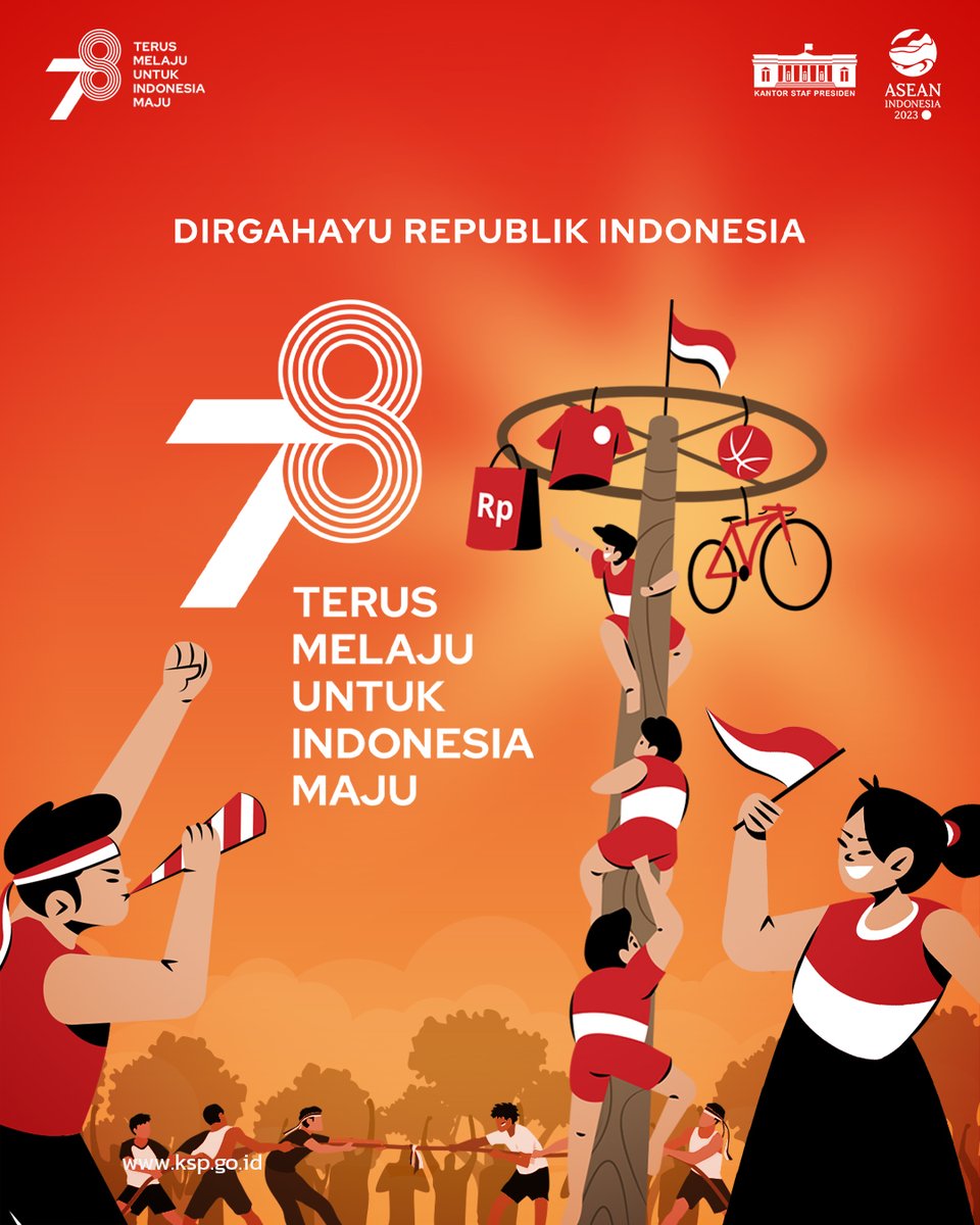 Dirgahayu Republik Indonesia ke-78!

Saatnya terus melaju, terus bergerak dalam kerja-kerja nyata, menjejakan kembali peran Indonesia di peta dunia dan melanjutkan kepemimpinan Indonesia di tingkat global.

Terus Melaju Indonesia Maju!

#IndonesiaTerusMelaju #HUTRI78 #KSP