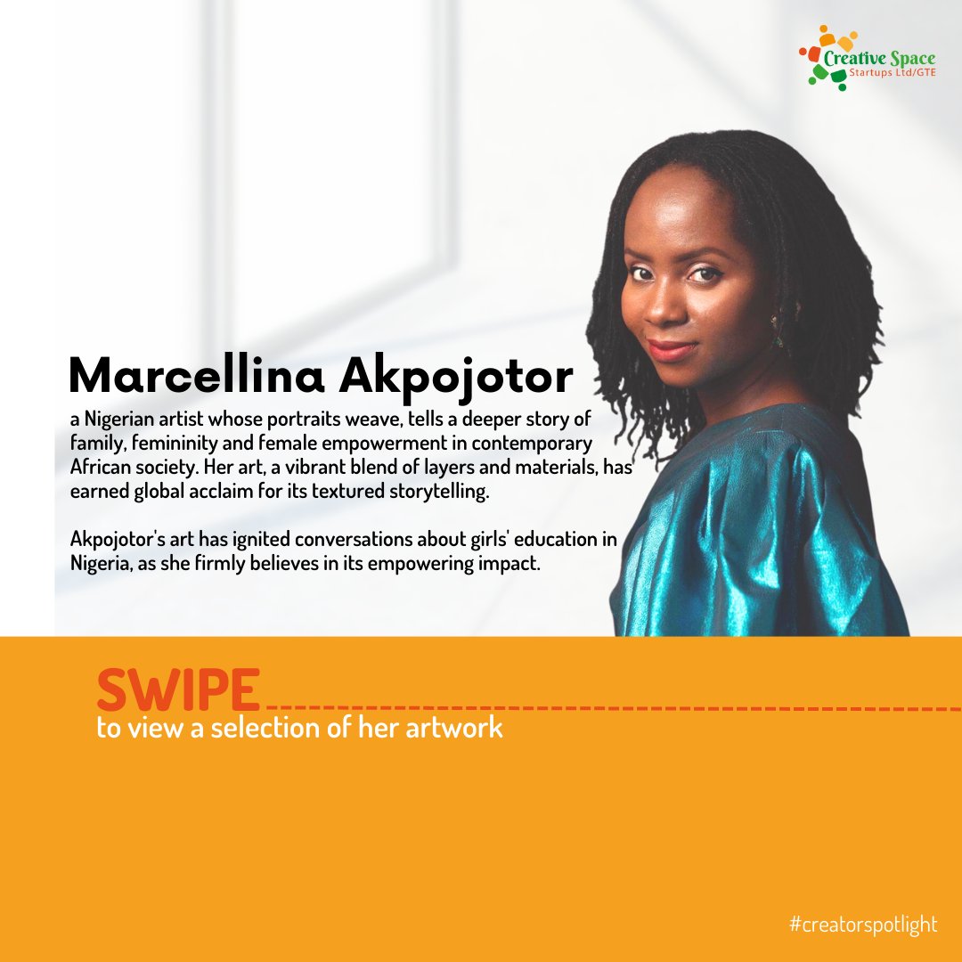 cspacestartups's tweet photo. Meet @marcellina_akpojotor : A Nigerian artist, weaving stories of empowerment, family, and femininity through her vibrant creations. 🎨✨
#ArtistSpotlight #empowerment #creativespacestartups https://t.co/lX8XgqLa5O