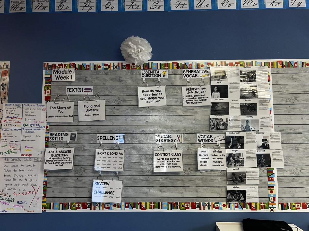 Mrs_Kraus_Class's tweet photo. Super pumped to incorporate a Focus Wall this year! Not only is it student interactive, but it helps keep us accountable each week on our reading skills, essential question, vocab, etc! 📖 #focuswall #ceroars #CISDLeadingTheWay https://t.co/nkg2Drnlth