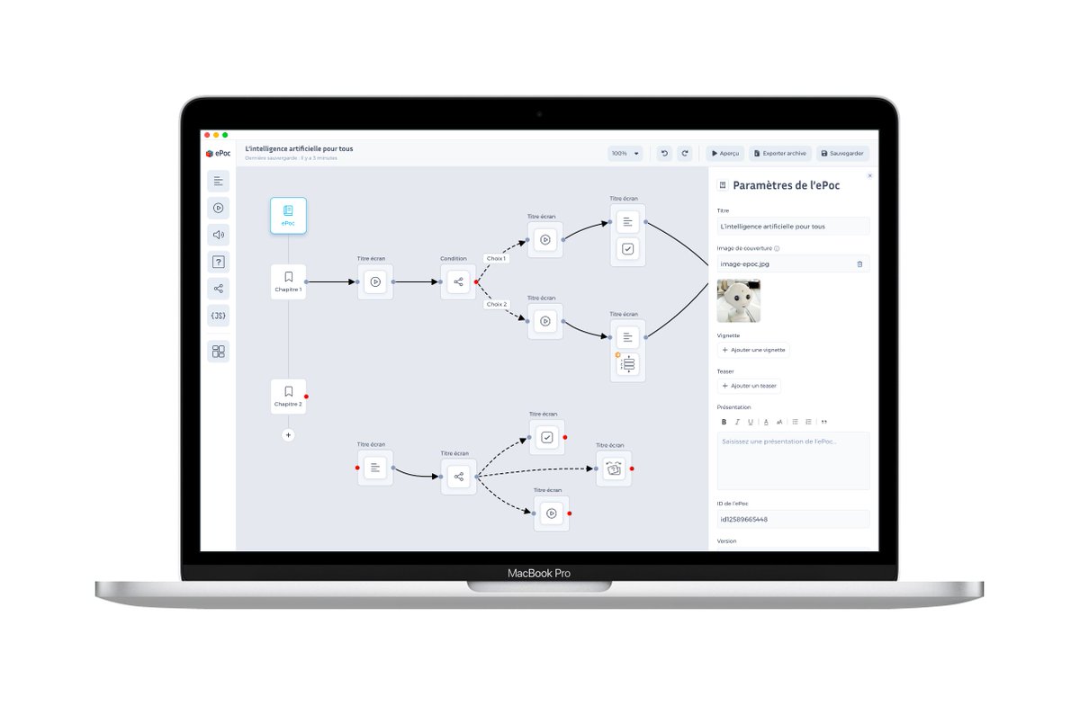 Il existe un éditeur (beta) vous permettant de concevoir, construire et publier votre propre formation de mobile learning au format ePoc.
epoc.inria.fr/editor/