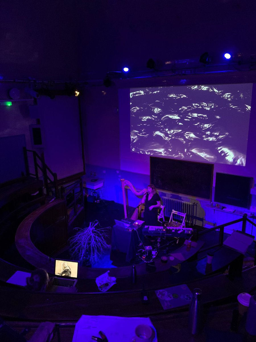 AuroraEngine's tweet photo. ‘Terre ‘ opens today! 4.30 16-19 Aug @MadeinScotShows @Summerhallery @edfringe Myself my piano harp and horn and of course a stunning cast of honey bees, birds and Soprano Pipistrelle bats! #newmusicscotland #climatecrisis #biomusic https://t.co/IP41ruR7G7