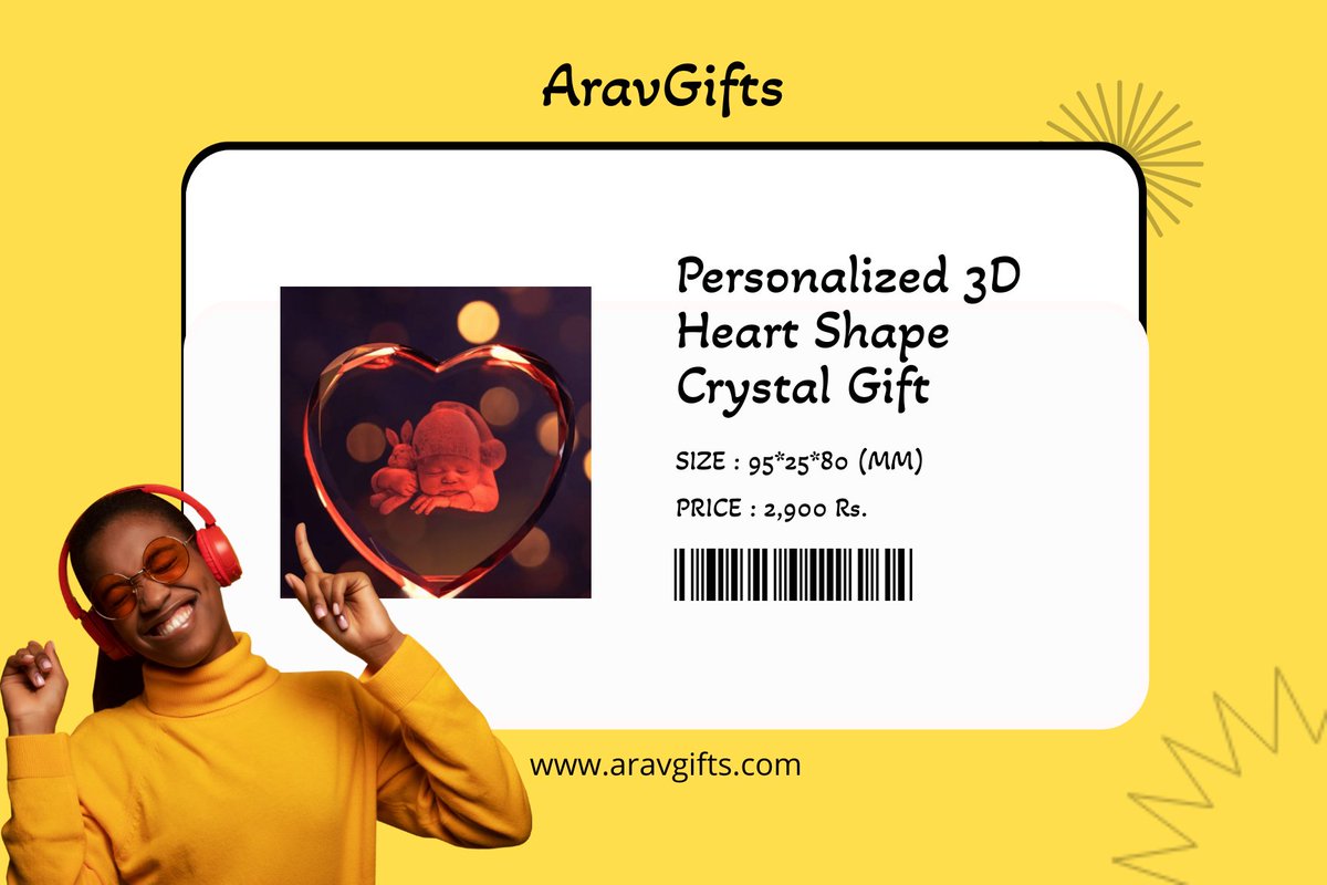 #3Dcrystal can be #personalized by uploading 1 #picture of either #single or #couple, not more than 2 persons of high #resolution picture for #3d view of the #crystal.

To contact : what’s app: 091486 71927 or mail us at info@aravgifts.com / aravgifts@gmail.com.