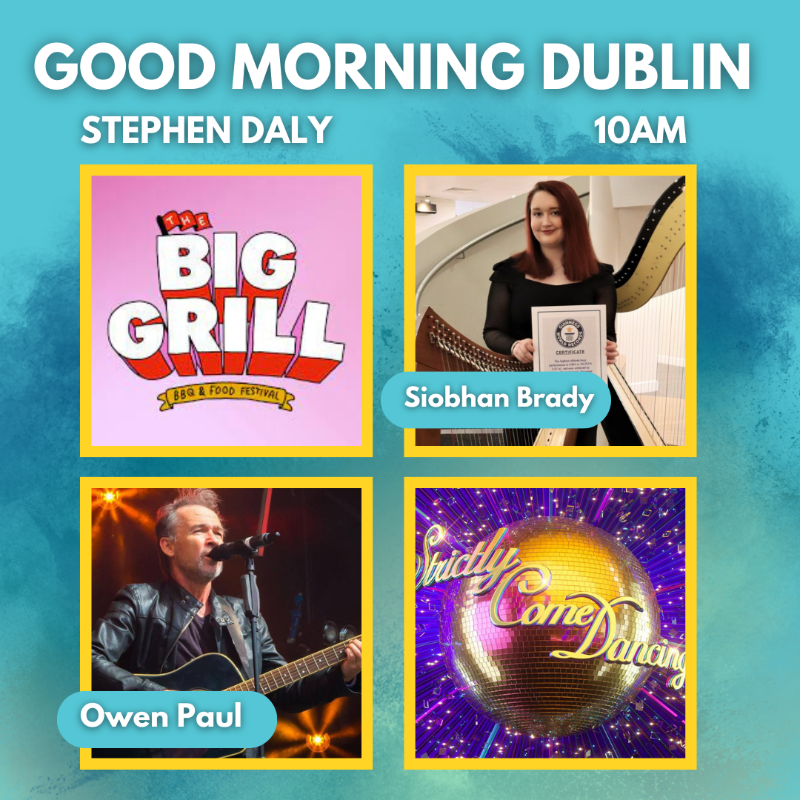 dublincityfm's tweet photo. Today at 10am on #GoodMorningDublin with @StephenDalyShow
Siobhan Brady @HighestHarp, tells us about her concert at the summit of Kilimanjaro. Sophia previews this year's @biggrillfest, Marc chats to @owenpaulreal. And we look at the lineup of this year's #StrictlyComeDancing. https://t.co/30SgNFapYE